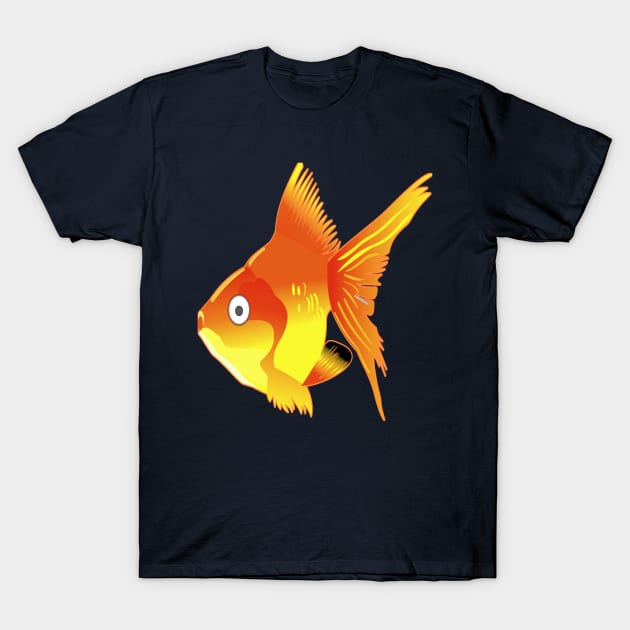 Orange fish alert fish color cartoon fish T-Shirt by Lebihanto